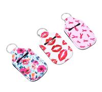 BCOATH 3Pcs 30Ml Neoprene Hand Bottle Keychain Carriers, Portable Hand Wash Holder with Keyring, Lightweight Alcohol Gel Bottle Case for Travel and Daily Use