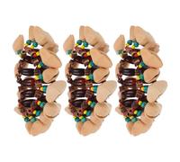 BCOATH 3pcs African Tribal Drum Bracelets with Coconut Shell Handbells, Ergonomic Fit and Crisp Percussion Tones, Wooden Wrist Bells for Drum Circles and Art Workshops