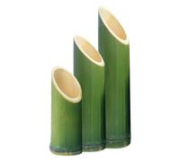 BCOATH 3pcs Bamboo Flower Vase Set for Floral Arrangement Artistic Modern Rustic Design, Natural Green Bamboo Tube Planter Pots, for Weddings and Special Occasions