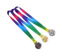 BCOATH 3pcs Basketball Medals with Neck Ribbon for Sports Day Gold Silver Bronze Zinc Alloy Awards for Basketball Competitions School Tournaments and Athletic Events