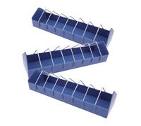 BCOATH 3pcs Bird Feeder Bowls with Multiple Slots Plastic Water and Food Dispensers for Cage Birds Pigeons Parrots Budgies Easy to Install Stable Hanging Containers