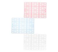 BCOATH 3pcs Bunny Cage Mats Non Slip Plastic Grid Design Foot Pads for Rabbits Chinchillas Guinea Pigs Small Animal Cage Liners and Resting Mats Pink Blue White