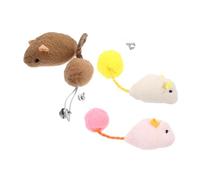BCOATH 3pcs Cat Toys Interactive Plush Rat with Bell for Indoor Cats Kitten Ball Realistic Mice Toy Set