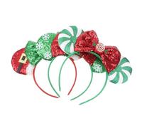 BCOATH 3Pcs Christmas Hairband Set Red Hat and Deer Antler Headbands, Festive Party Hair Hoop Dressing Headwear for Holiday Accessories