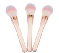 BCOATH 3pcs Dual-ended Makeup Blush Brush with Soft Synthetic Hair for Loose Powder Contour and Highlight Ergonomic Handle Colorful Face Powder Brushes for Travel and Home Use