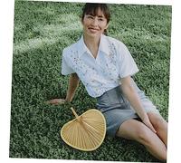 BCOATH 3pcs Handmade Woven Fans Eco Bamboo Cooling Fans Lightweight Portable Hand for Summer Parties Beach Use and Home Wall Decoration