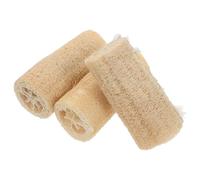 BCOATH 3pcs Khaki Loofah Bath and Shower Scrubber for Body Wash with Strong Cleaning Power, Natural Loofah Sponge Exfoliating Scrubber for Men and Women in Kitchen and Bathroom