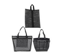 BCOATH 3pcs Lightweight Polyester Toiletry Cosmetics Bag Set for Beach and Outdoors, Portable Mesh Make up Bag with Practical Design, for Travel and Storage