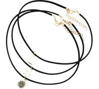 BCOATH 3Pcs Multilayer Velvet Chokers for Women with Star, Moon, and Sun Pendants, Short Black Collar Necklace Set for, Gothic Style Jewelry for Daily Wear
