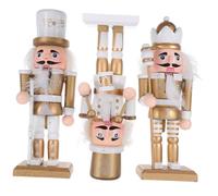 BCOATH 3pcs Nutcracker Ornament Nutcracker Collection Xmas Decor Desktop Decor Soldiers for Soldier Christmas Decorations Festive Collectible Golden Wood