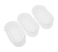 BCOATH 3pcs Oval Flower Pot Silicone Mould, Flower Container Mold for Succulents and Miniature Plants, Silicone, Oval, White, Easy Release for Home Decor and Gardening