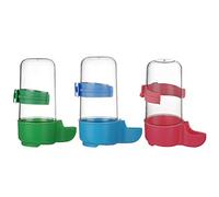 BCOATH 3pcs Parrot Cage Water Drinker Set, Plastic Bird Water Dispenser Bowls in Red, Blue and Green, Easy to Use for Breeding Parrots and Birds in Cage