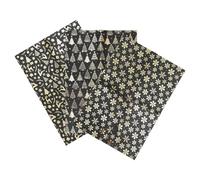 BCOATH 3pcs Party Snowflake Wrap Black Wrap for Christmas Snow Flake Wrapping Paper Snowflake Theme Wrappingpaper Black with Gold Paper Christmas