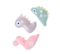 BCOATH 3Pcs Plush Cat Teaser with Catnip for Indoor Cats Interactive Pet Play Props Including Pink Snake Gray Dinosaur and for Kitten Chewing and Hunting Fun