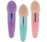 BCOATH 3pcs Red Foundation Egg Puff Cosmetic Sponge Brush for Wet or Dry Use Sponge Material for Laying down Foundation Makeup Application Random Color