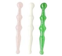 BCOATH 3pcs Resin Acupressure Massage Sticks Traditional Acupuncture Point Massagers for Body and Face Muscle Relaxation with Smooth Rounded Design Pink White Green