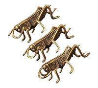 BCOATH 3pcs Retro Brass Cricket Figurines Small Statue Set Space-saving Decorative Sculptures for Studies and Bedrooms Elegant Golden Brass Ornaments