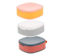 BCOATH 3Pcs Small Portable Pill Box with Four Compartments Plastic Medicine Container Organizer for Tablets Vitamins and Supplements Tightly Sealed for Travel and Daily Use Includes Blue