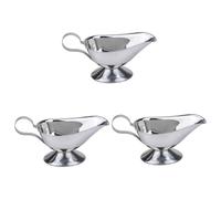 BCOATH 3pcs Stainless Steel Sauce Dish Gravy Boat for Condiments Dipping Sauces and Seasoning for Restaurants Hotels and Home Dining
