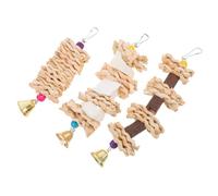 BCOATH 3pcs Straw Woven Bird Chew Toys for Parrots and Parakeets Natural Bird Cage Accessories for Chewing Beak Health and Entertainment