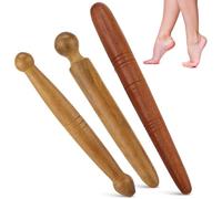 BCOATH 3pcs Wooden Acupressure Reflexology Sticks Foot Roll Massage Tool Full Body Manual Massager for Foot, Neck and Back Relaxation