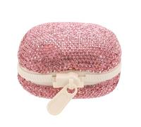 BCOATH 4 Compartments Portable Pill Compartment Organizer Rhinestone Abs Stylish Rhinestone Design Drop-Resistant Mini Travel Pill Container for Home and On-the-go Small Medicine Box