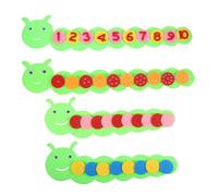 BCOATH 4 Sets Educational Caterpillar Sorting Non Woven Material Practical Math Board Teaching Aids for Early Learning Counting and Number Recognition