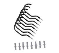 BCOATH 4 Sets Heavy Duty Bike Hooks with Bolts Steel Wall Storage Hangers for Garage and Ceiling Non-Slip Coated Vertical Bike Rack Space-Saving Mount for All Bicycle Types