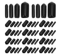BCOATH 400pcs Black PVC Round End Caps for Screws and Metal Tubing, Threaded Plastic Screw Caps Enhanced Grip and Temporary Closure, for Industrial Environments and Pipeline Assembly