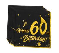 BCOATH 40pcs Birthday Party Napkins Elegant Paper Disposable Napkins 60th Birthday Decorations Luxurious Party Supplies Paper Hand Towels