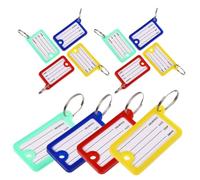 BCOATH 40Pcs Key Tags with Cover and Clear Window Portable Key Label Tags for Organization and Classification Bright Red Yellow Blue Green Id Label for Easy Identification