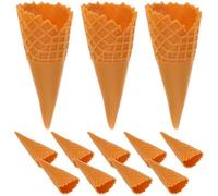 BCOATH 40pcs Miniature Waffle Cone Dessert Models Realistic Mini Ice Cream Cones for Dollhouse Kitchen Supplies Pretend Play Accessories for Creative DIY and Role Play Activities