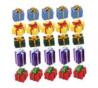 BCOATH 40pcs Resin Miniature Christmas Ornament Tiny Presents Dollhouse Boxes for Holiday Crafting Intricately Designed Festive Decorations Space-saving Xmas Figurines Under Tree Decor