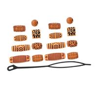 BCOATH 40pcs Vintage Large Hole Hair Beads for Braids Dreadlock Accessories with Intricate Carving DIY African Hair Jewelry for Women Men Easy to Assemble for Unique Hairstyles and