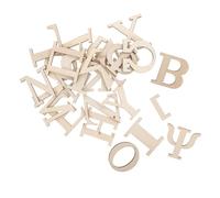 BCOATH 48pcs Wooden Greek Alphabet Learning Tiles for Educational Crafts Smooth Finish Letter Tiles for Spelling Games and Phonetic Practice Flat Wood Pieces for Interactive Language