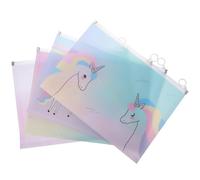 BCOATH 4pcs A4 File Folder Pp Plastic Zipper Pouches Multipurpose Travel Bag Portable Convenient Storage Assorted Colour Organizing for Office and School Random Style