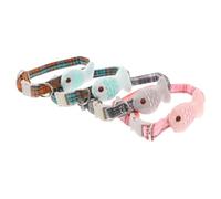 BCOATH 4pcs Adjustable Cat Collar Set with Fish and Lattice Design Pet Necklaces for Cats Practical and Safe Mixed Colors Easy to Wear for Adorable Pets