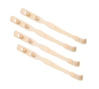 BCOATH 4pcs Bamboo Back Scratching Tool Set Handheld Back Scratchers and Massaging Supplies for Adults Natural Wood Material for Home and Relaxation Use