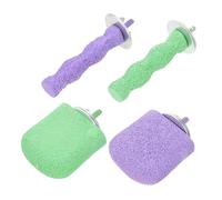 BCOATH 4pcs Bird Beak Grinding Sticks Parrot Cage Perches with Textured Surface for Natural Nail Care and Enhanced Grip Interactive Climbing Platform for Budgies Parakeets Cockatiels