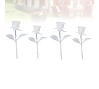 BCOATH 4pcs DIY Crystal Epoxy Rose Model for Forest Microlandscape Making and Home Decor White Plastic Miniature Rose Flower Craft for Coloring Yourself
