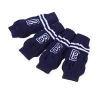 BCOATH 4pcs Dog Leg Warmers and Pet Elbow Protector, Knitted Warm Elastic Dog Socks, Medium Size Navy Blue Letters, Joint and Hock Covers for Injury Recovery and Daily Protection