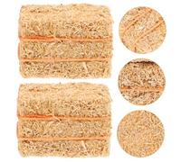 BCOATH 4pcs Dollhouse Haystack Tiny Haystack Hay Bale Cake Toppers Faux Bale Mini Stacks Dollhouse Straw Hay Table Decor Small Hay Mini Bale Ornament Bunny Grass