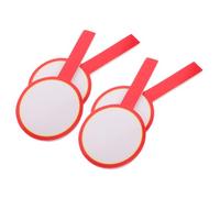 BCOATH 4Pcs Double-Sided Round Dry Erase Paddle Scoreboards 10X20Cm Red Handheld Whiteboard for Sports Judges and Classroom Voting Erasable Writing Surface