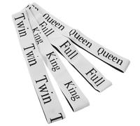 BCOATH 4pcs Elastic Bed Sheet Binding Band Adjustable Elastic Design Polyester Bed Sheet Fix Strap with Stylish Printed English Letters White for Convenient Storage in Closet