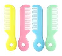 BCOATH 4pcs Hair Combs Set for Newborns, Lightweight Abs Material round Teeth, for Massaging The Scalp, for Shower Or Registry Gifts