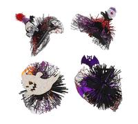 BCOATH 4pcs Halloween Pet Hair Accessories Spiderweb Hair Clips for Dogs and Cats Quick Styling Spooky Day Dead Pet Ornament for Puppies and