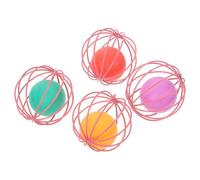 BCOATH 4pcs Interactive Cat Balls Chase Roll Toys for Indoor Cats Bright Colors Scratch-resistant Random