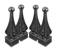 BCOATH 4pcs Iron Fence Post Caps Elegant European Design Decorative Fence Finials for Courtyards and Gardens Enhancing Privacy Aesthetic Appeal