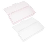 BCOATH 4pcs Manicure Tool Storage Box Set, Nail Art Organizer Containers in White and Pink, Compact Nail Brush Organizer for Hand and Foot Care Tools