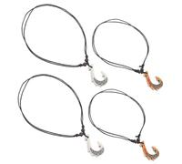 BCOATH 4pcs Maori Fish Hook Pendant Necklace for Men Women Lightweight Comfortable Resin Tribal Ethnic Design Travel Souvenirs